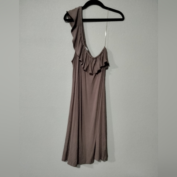 Mauve One Shoulder Ruffle Dress - Picture 2 of 2